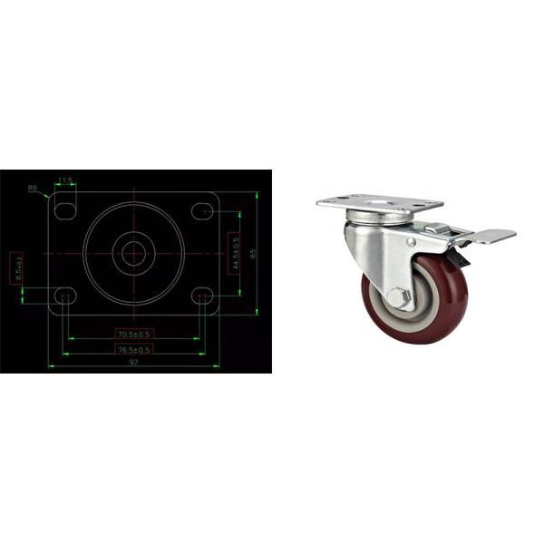Колеса рицинуса плиты шарнирного соединения PVC рицинусов 100KG 100mm сверхмощные 4
