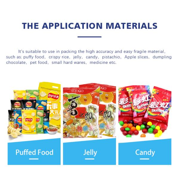 Multi-heads Weigher Packaging Machine with Film Material POPP CPP VMCPP BOPP PE PET AL NY