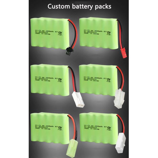 High Capacity NiCH Nimh Battery Pack AA 6V 1800mAh Battery With Male SM 2P Plug for RC Cars and Trucks Rechargeable Batteries