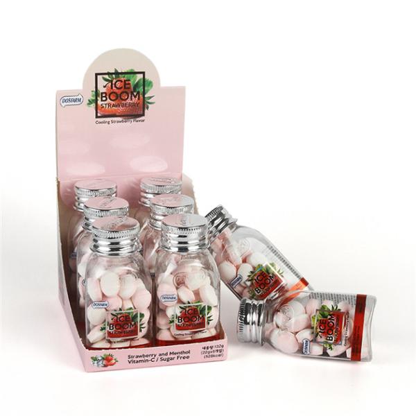 Конфета розового плода конфеты плода клубники коробки трудная полная конфеты витамина C здоровой упакованной в особенной бутылке Triangel