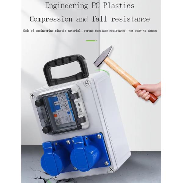 IP65 Plastic hand-held Waterproof Distribution Box Outdoor Portable Electric Box 16A 32A 63A