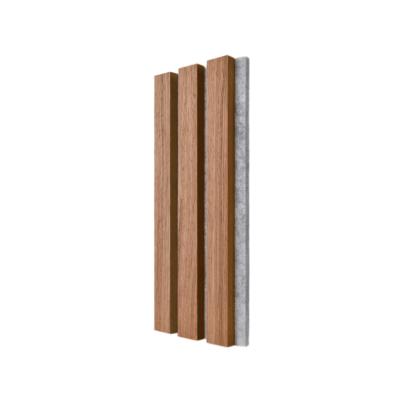 Sound Proof Walnut Acoustic Wood Slat Panels Eco Friendly Engineered Veneer Finish