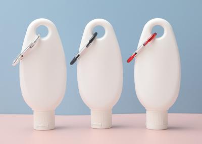 garrafas plásticas do Sanitizer da mão do curso do aperto da corrente 50ml chave com Flip Top Cap