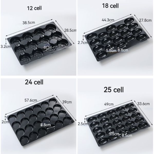 Customized grid fruit display tray design PP/PET plastic tray suitable for fruits and vegetables