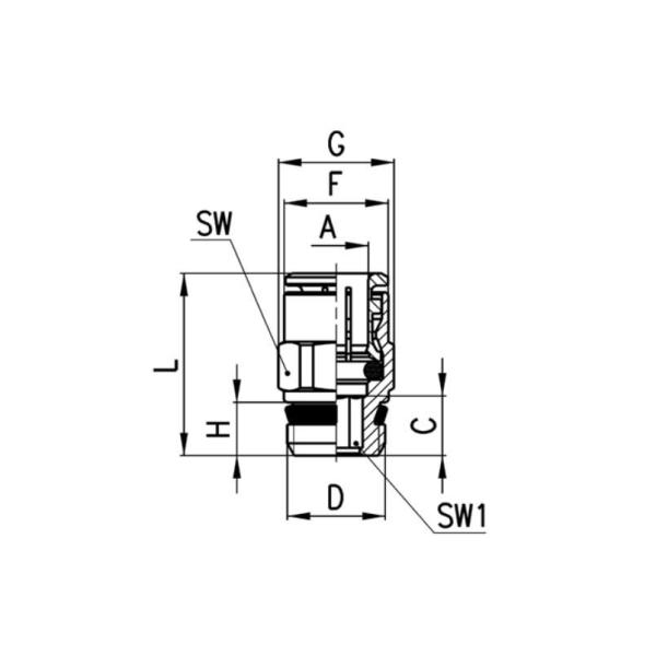 Camozzi S6510 4-1/4 Acessórios Pneumáticos Fornecedores Acessórios Super-rápidos de latão Série 6000