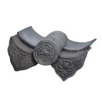 Pagode chinês Clay Roof Tiles House Ornaments 160mm Grey Ceramic Roof Tiles