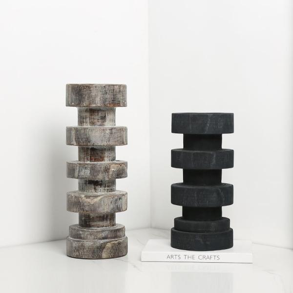 Handmade Christmas Stone Candle Holder for Home Decoration Round Marble Candle Stand