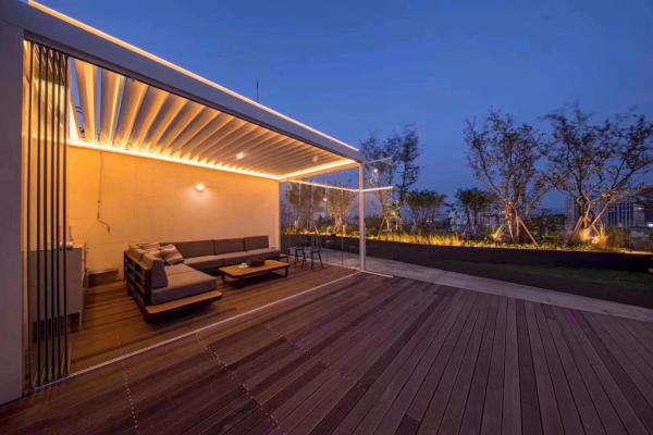 Outdoor Garden Terrace Gazebo Popular Motorized Aluminum Blinds Pergola