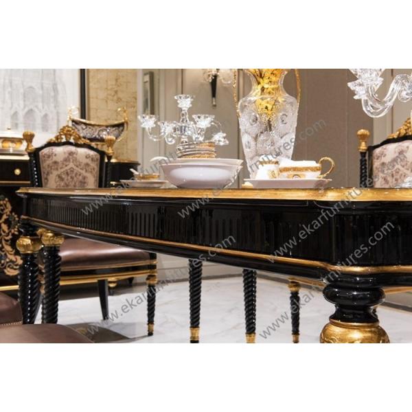 Antique Europe Style wooden furniture diningroom sets table chairs buffet cabinet TN-028N