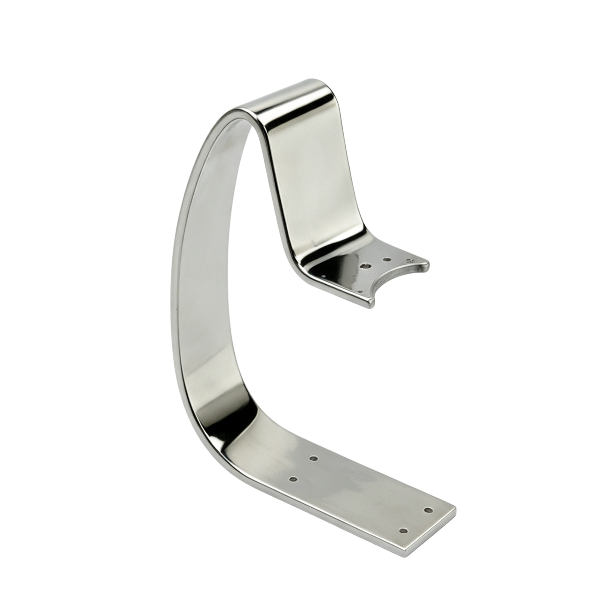 Mirror Polished Stainless Steel Bent Support Bracket with OEM Custom Fabrication and Heavy-Duty Stamping