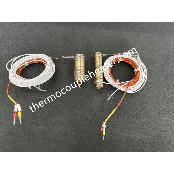 Hot runner injection mold components pressed in brass heater for hot runner systems