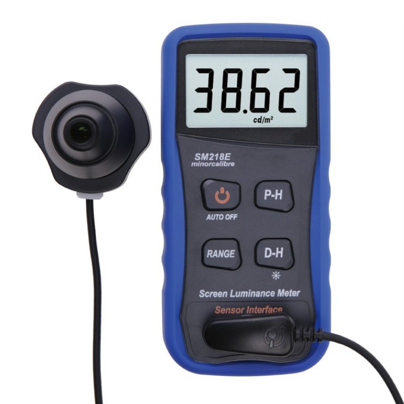 SM218E Screen Luminance Meter with 0.01～39990cd/m2 Range, Silicon Photocell Detector and HD LCD Display