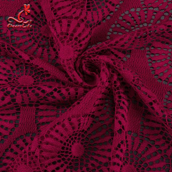 Ткань шнурка ткани шнурка вина моды высококачественная красная для одежды