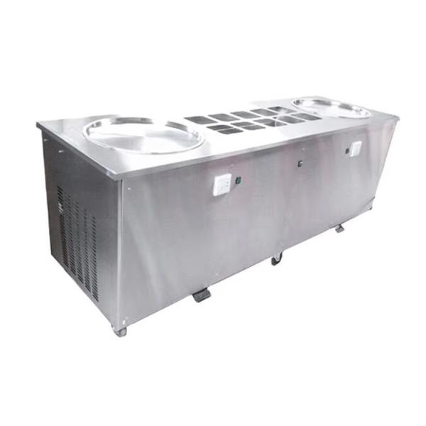 Quick Freezing Molding Double Pan Thai Fry Pan Ice Cream Rolled Bench Top Yogurt Roll Maker