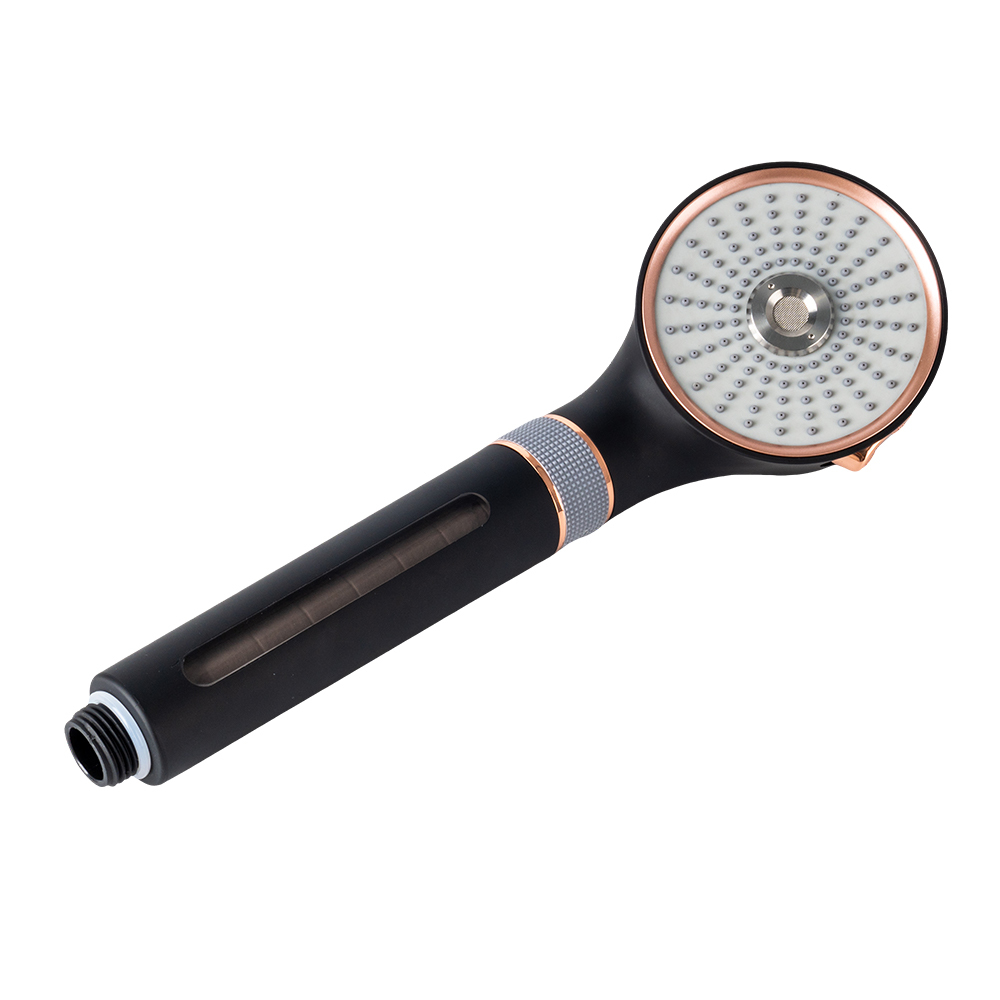Black Rose Gold Micro Nano Bubble Shower Head 3 Spray Modes Water Saving Handheld Shower