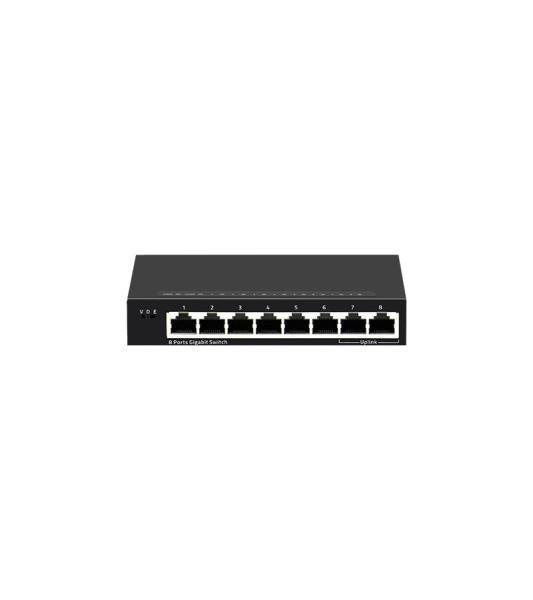 8-Port Gigabit Ethernet Network Switch with PoE QoS SNMP VLAN Functions FCC Certified and 10G Capacity Stackable Hub