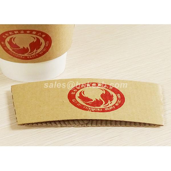 Brown Corrugated Custom Coffee Cup Sleeves Recyclable For Hot Coffee