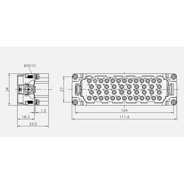 RAL7032/Light grey Heavy Duty Connector  For Industrial Applications hot sale