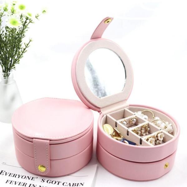 Cajas redondas de joyas de lujo 10.9*10.2*5.9cm Caja de embalaje de papel Impresión de logotipo personalizado