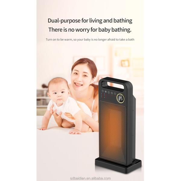 Touch Screen Electric Heating Portable PTC Ceramic Fan with Remote and Installation