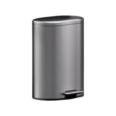 Rectangular Soft Close Pedal Bin with ANTI-FINGERPRINT Function and Durable Stainless Steel Material rounded rectangle trash can