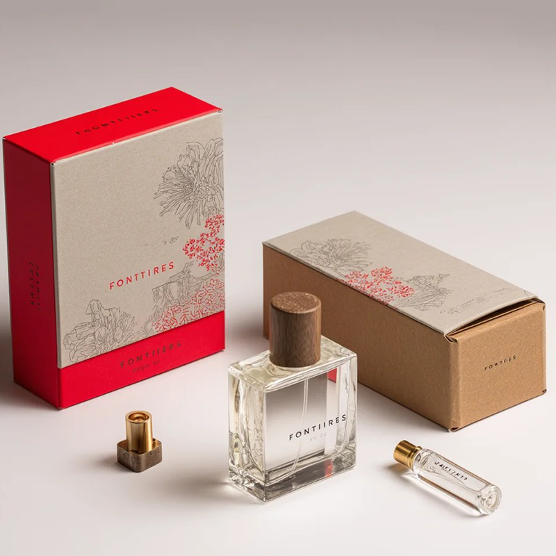 Kraft Perfume Packaging Boxes with Inner Display Tray for Fragrance Brands