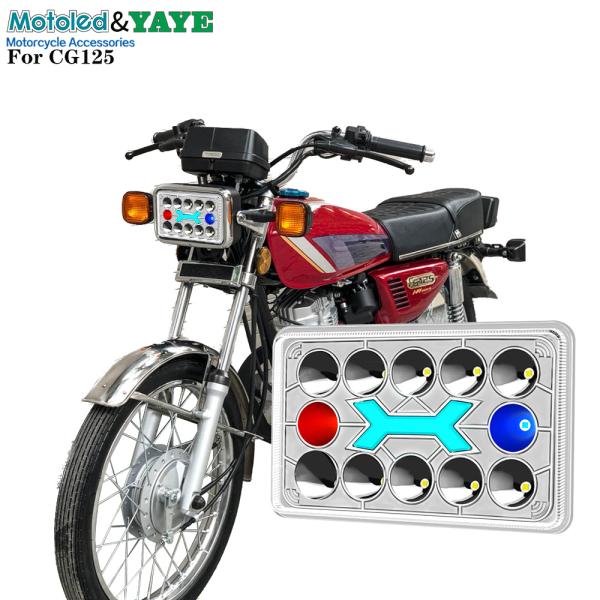 DC12V Semi-assemblage Flash rouge bleu DRL Blanc High/Lo Beam phare LED pour Honda-CG125