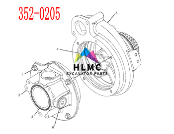 E345 C13 293-0818 3520205 352-0205 High Quality Excavator Engine Spare Parts Water Pump