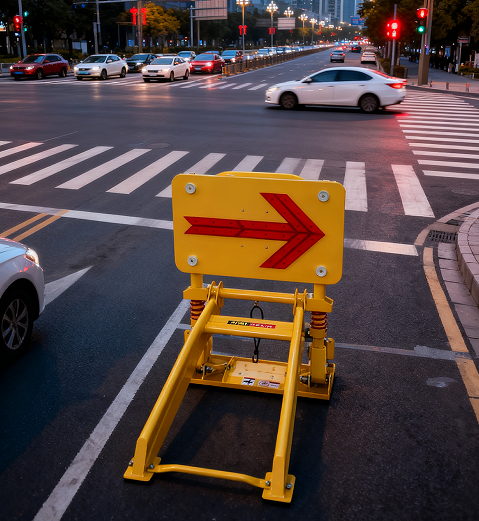 Rubber Sheets Friction Vehicle Security Barriers On Low Speed Roads