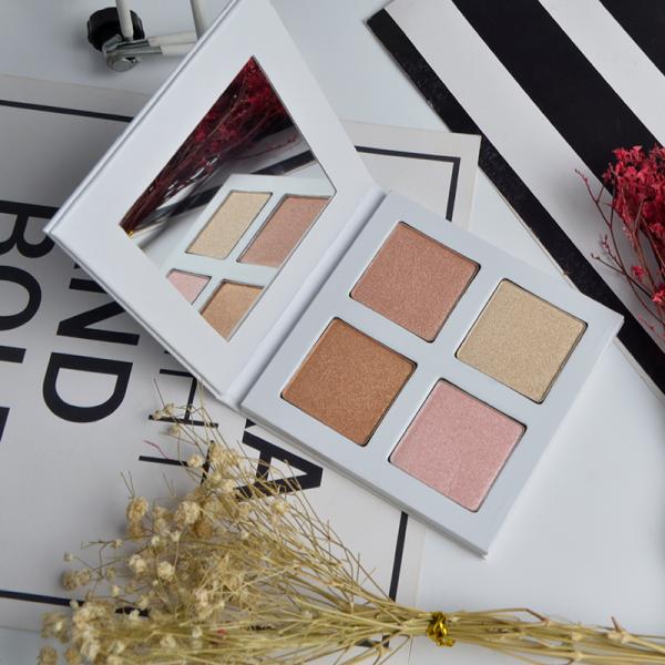 Pressed Powder Face Makeup Highlighter Glow Kit Illumination Palette 4 Colors
