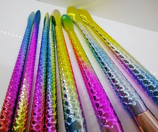 Plastic Brush Sets Colorful Mermaid Brush With Makeup Brush Holder