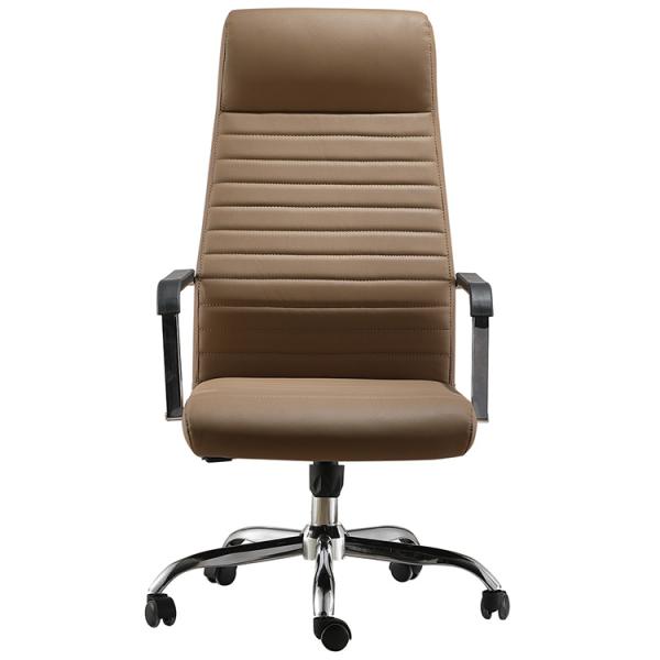 Stacking Leather Executive Leather Office Swivel Chairs 320m Base Metal Frame SGS