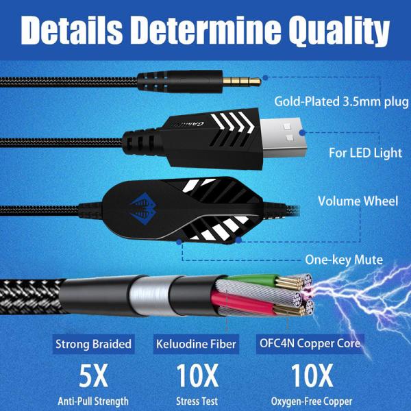 Waterproof Xbox And PC Gaming Headphones With Soft 120 Degree Adjustable Microphone