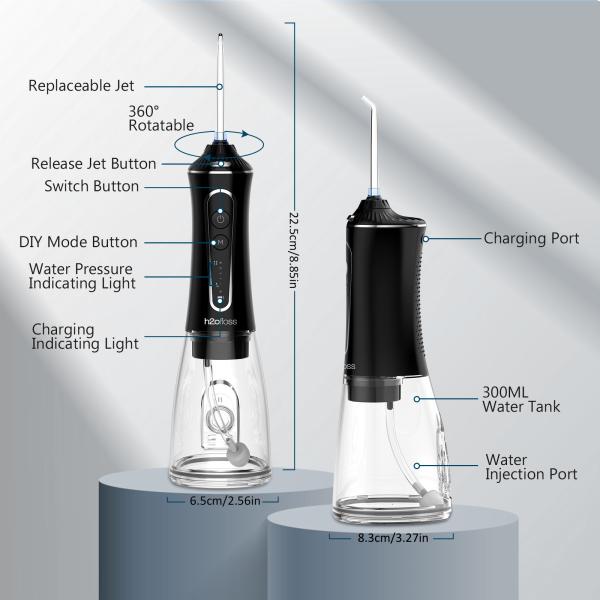 Mouth Jet Teeth Cleaning Professional Portable 400mL Pik Dental Irrigator Oral Floss Pick Electric Water Flosser Waterflosser