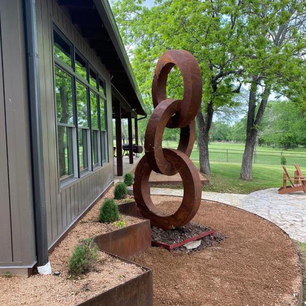 Outdoor Garden Decoration Metal Corten Steel Circle Sculpture