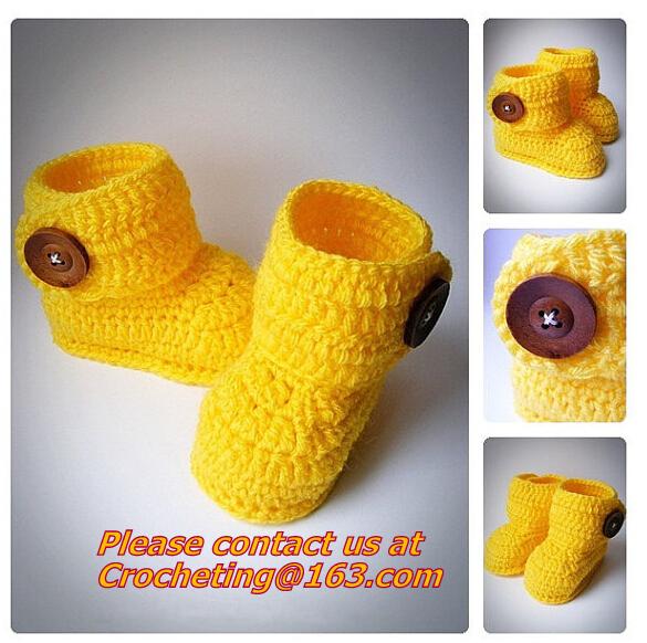 Baby Shoes Infants Crochet Knit Fleece Boots Toddler Girl Boy Wool Snow Crib Shoes Winter Booties