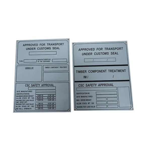 Plaque CSC (Convention sur la Sécurité des Conteneurs) sur le conteneur