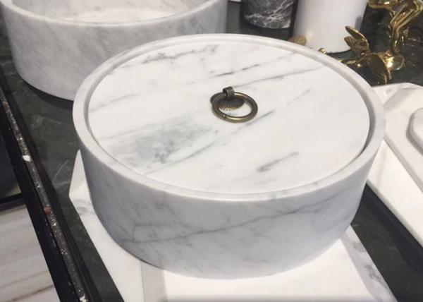 Safe Nontoxic Marble Dinnerware Set , Natural Marble Stone For Tableware