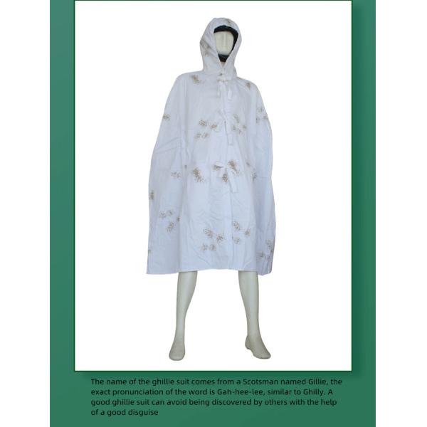 Cotton Snow Camouflage Clothing Three Piece White Ghillie Suit