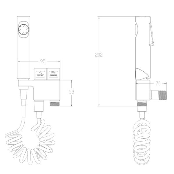 Handheld Bidet Spray Brass Shattaf Sprayer ABS 1.5m Shower Spring Hose Popular Household Shower Head Set