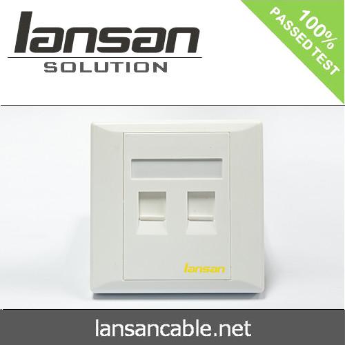 ANATEL ABS Ethernet Cable Assembly 86×86 Type Two Ports Faceplate
