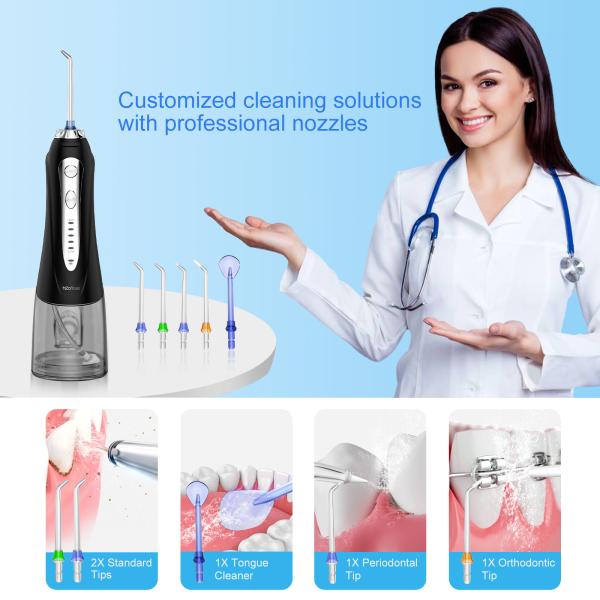 IPX7 Waterproof Rechargeable Water Pick Electric Teeth Cleaning Dental Oral Irrigator