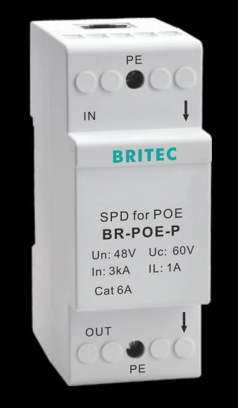 BR-POE-M 48V RJ45 Protection contre les surtensions Protecteur contre les surtensions Ethernet POE (Power Over Ethernet data surge protector)