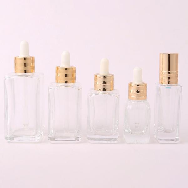 botellas vacías de cristal estriadas del dropper del claro de 0.5oz 1oz 2oz 3oz para el aceite del ojo del perfume