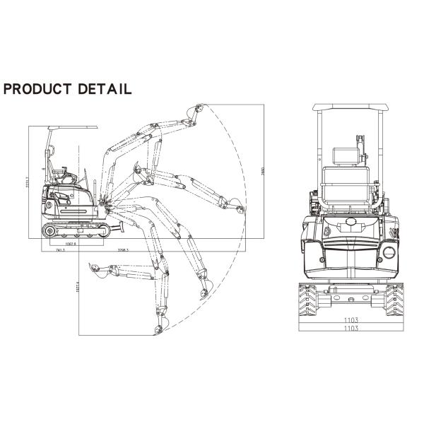 KV13 PLUS Diesel Mini Excavator with 7KW Engine Power