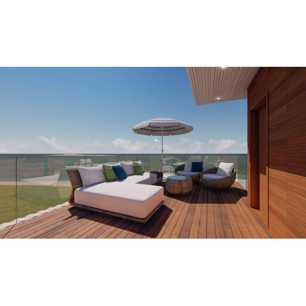 Роскошные элитные 2 дома Префаб спальни, белые роскошные дома Префаб с балконом