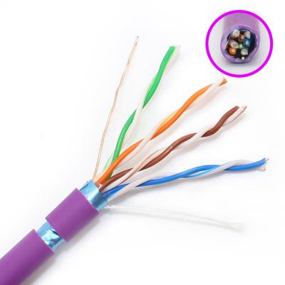 FTP Category Cat5e Network Cable HDPE Insulation With Purple Color Jacket