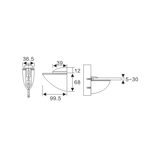 Adjustable Glass Holder YS-018XL, Zinc Alloy,  for glass 5-30mm