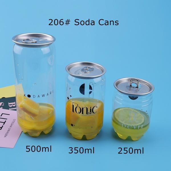 330ml 500ml 250ml PET Plastic Cans For Beverage Milk Tea