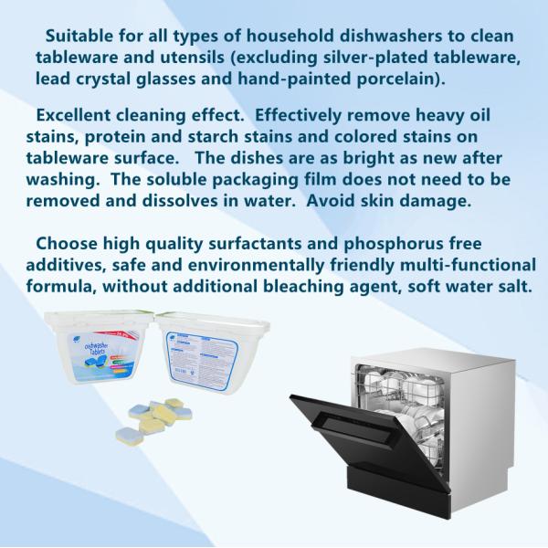 Disposable Kitchen Washing Machine Cleaner Fast Action Different Scents Dishwasher Tablets
